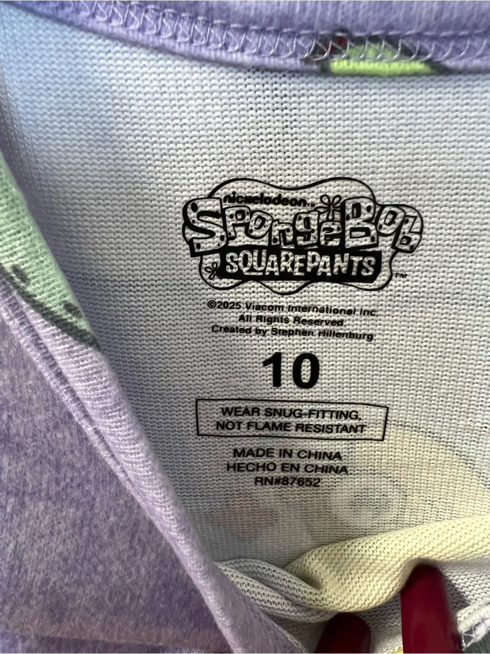 SpongeBob SquarePants girl's purple pajama set NWT size10 ~ $15